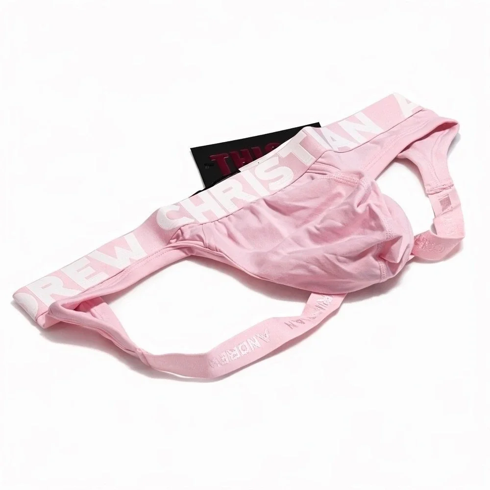 Andrew Christian Large (35-38) THICK‎ Jock Pink Almost Naked Cotton 93329 NWT